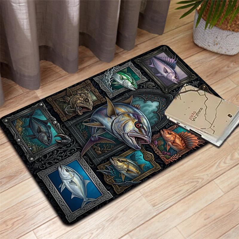 Marine Life Pattern Rug Floor Mat for Living Room or Bedroom Soft and Comfortable Carpet a Gift for Birthday and Holiday.