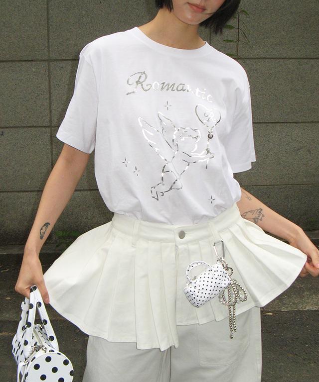 RONRON Off Balance Pleat Layered Pants White