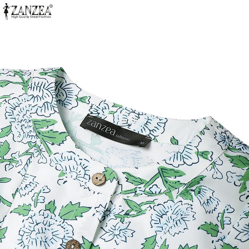ZANZEA Women Summer Round Neck Sleeveless Floral Print Casual Tank Tops