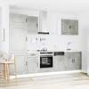 7 Piece Kitchen Cabinet Set Kalmar Concrete Grey Particleboard