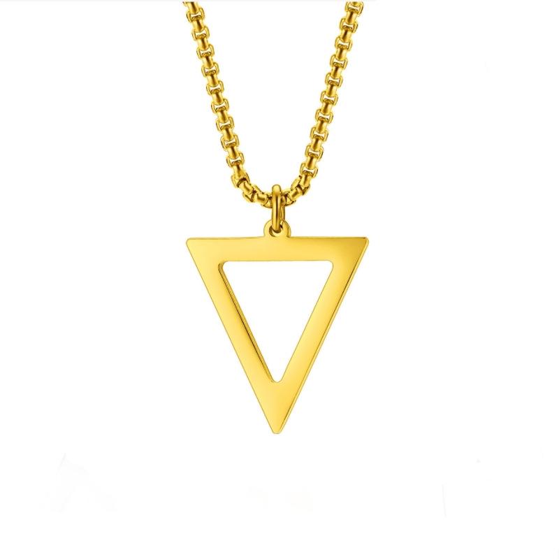 Men's Geometric Triangle Pendant Necklace Minimalist Cold Personality Accessory