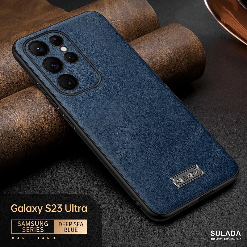Custodia in Pelle PU Premium per Samsung Galaxy S23 S23 Ultra Plus Sottile Elegante Presa Morbida Antiurto Anti-Graffio Cover Protettiva