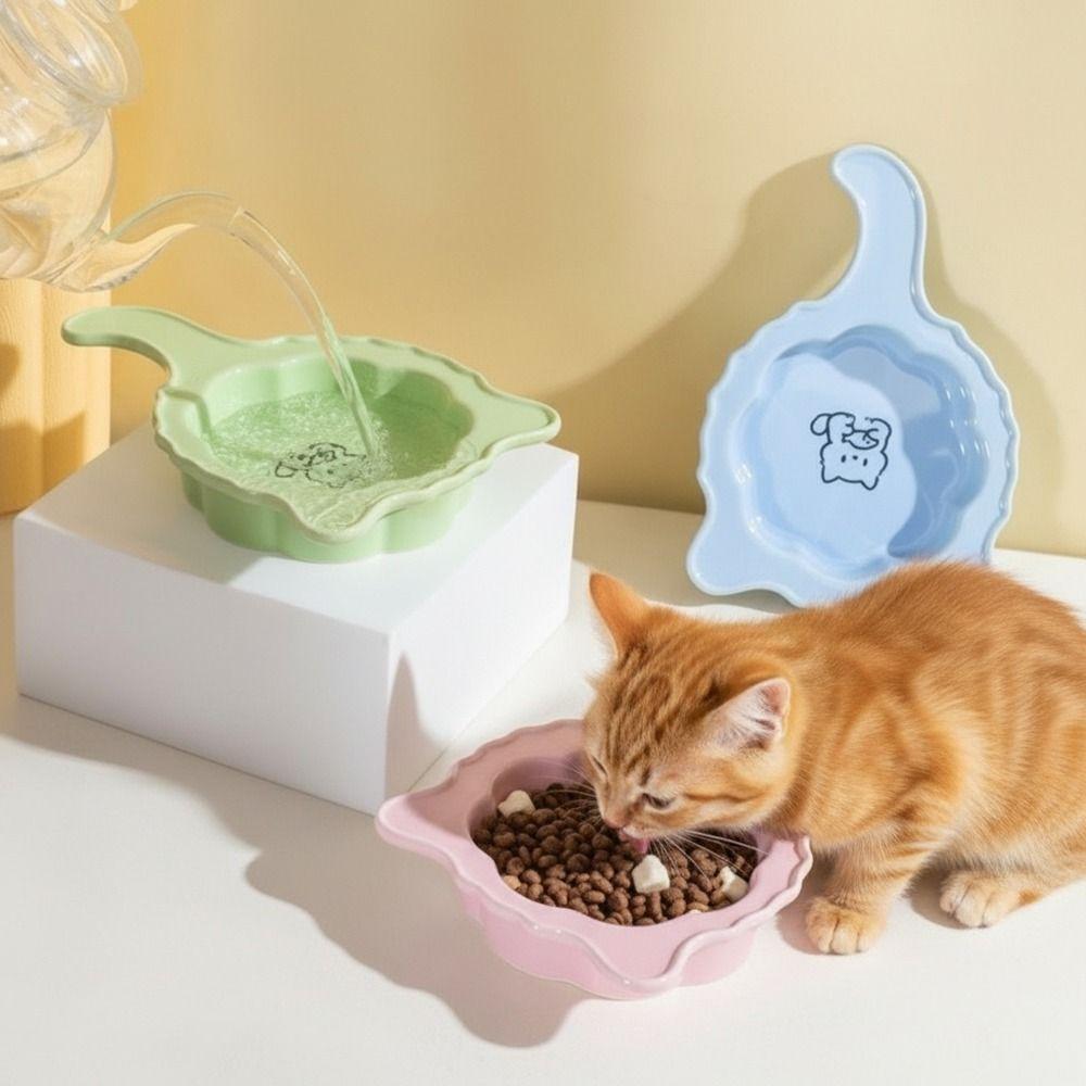 Ceramic Cat Food Water Bowl Solid Color Pet Drinking Feeder Cute Pet Food Bowl  Indoor