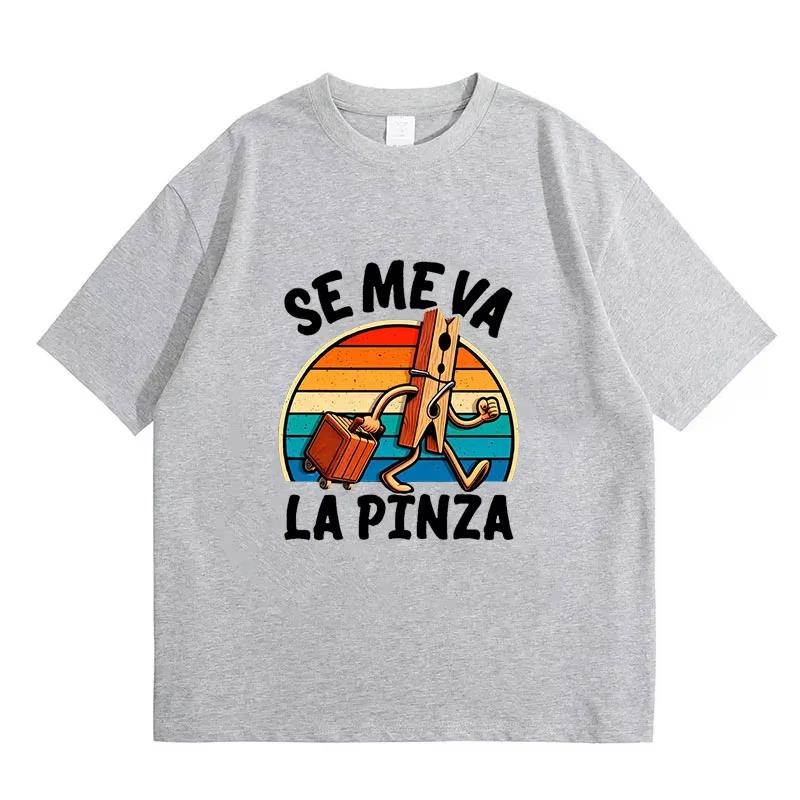 Se Me Va La Pinza Funny Quote Print Tshirt Unisex Retro Cartoon Graphic Print Casual Short Sleeve Cotton Streetwear Tee Tops