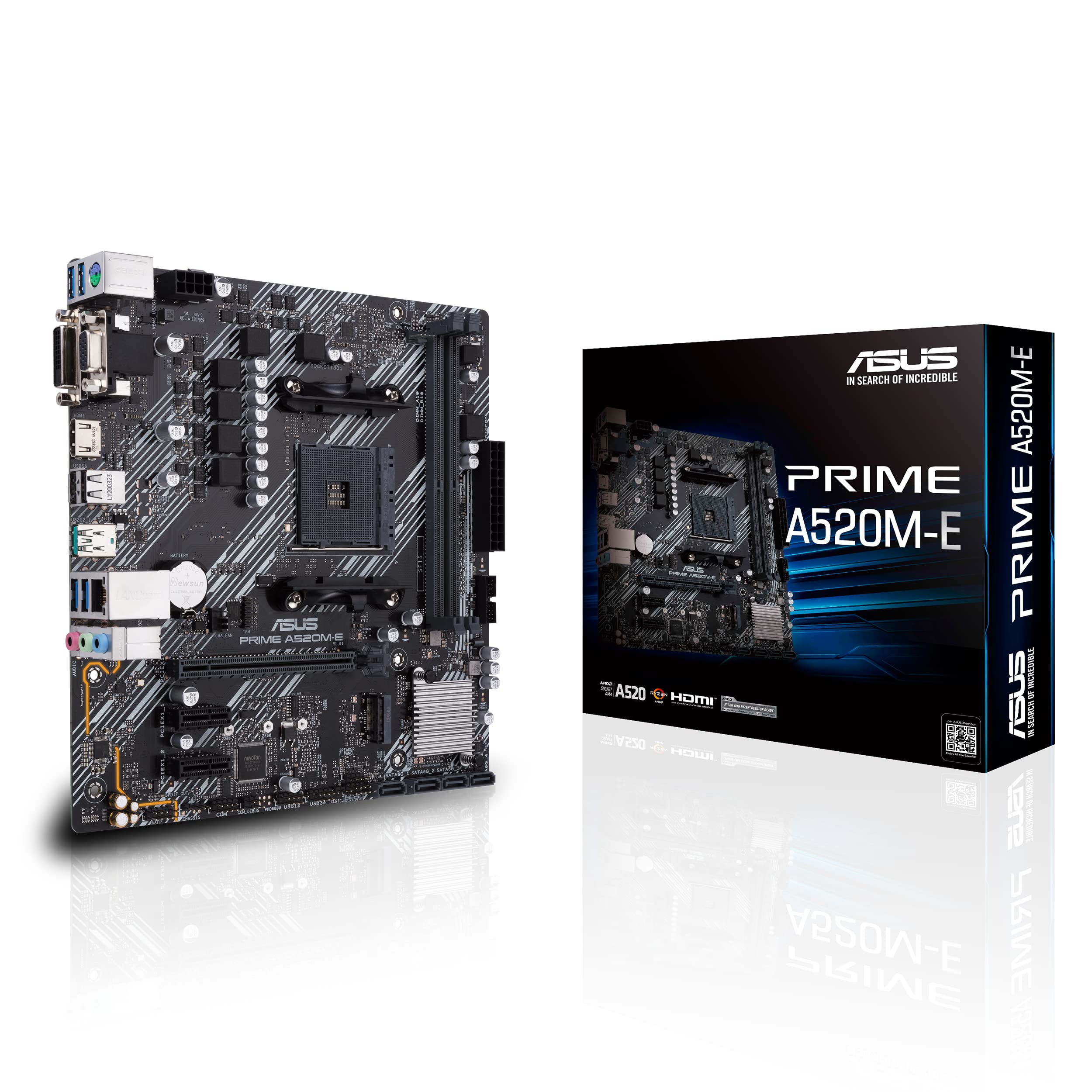 

Asustek Computer Prime AMD A520 ATX 1GB SATA 6 Гбіт/с USB Gen 2 A520M-E (Ryzen AM4)   M.2   HDMI/DVI/D-Sub 3.2 Тип-A