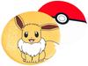 MORIPiLO Pokemon Big Monster Ball Eevee Round Seat Soft and 370779 (Morishita) Cushion, Merchandise, Cushion, Fluffy, 40x40x4cm, Brown,