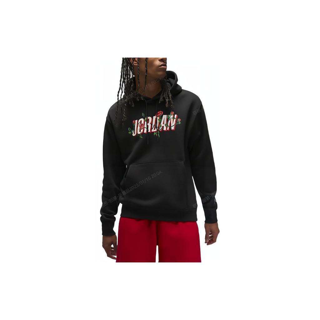 Jordan Floral Print Hoodie Men Tops Black FD0597-010