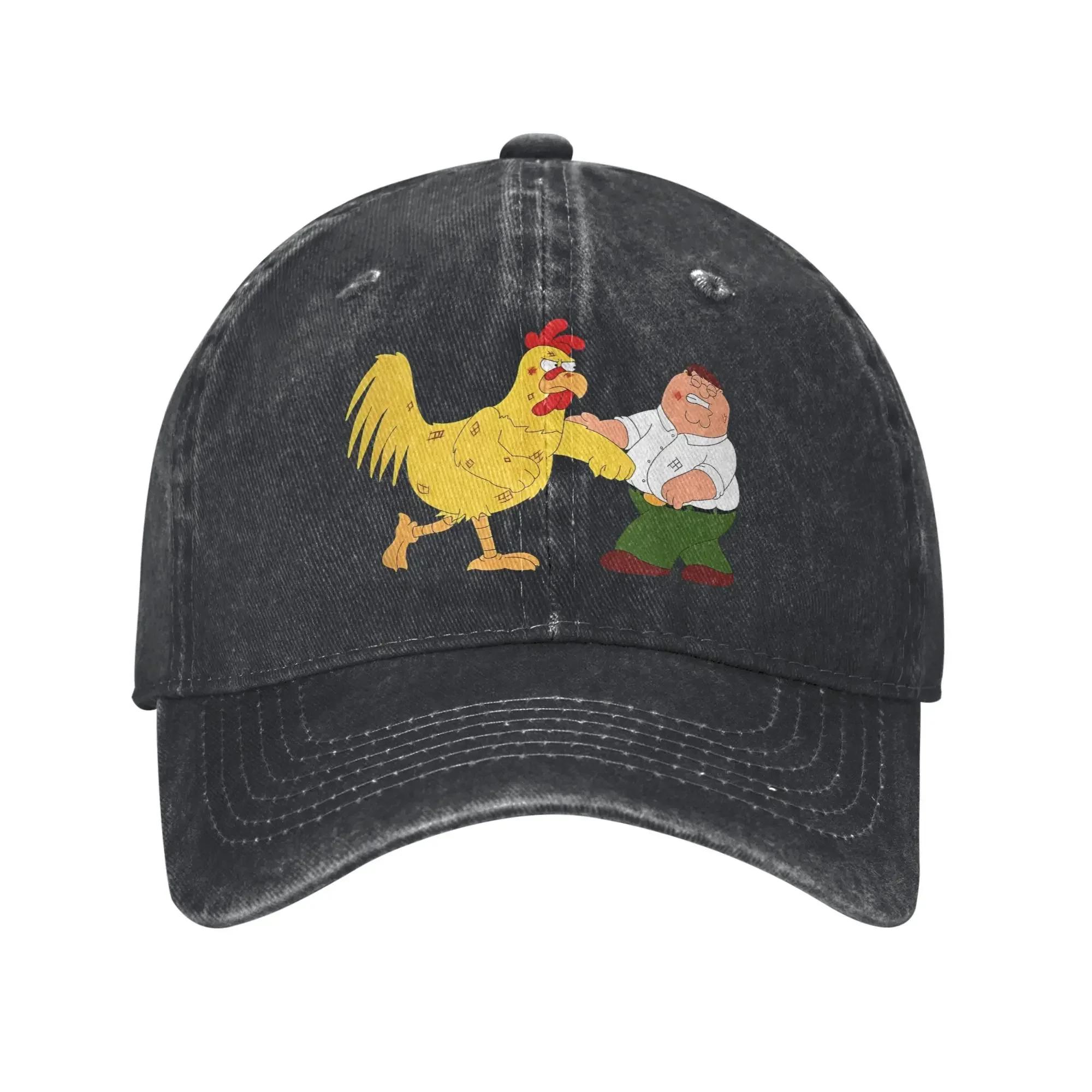 aVintage Families Cartoon Quahog s First Family Group Baseball Caps Unisex Style Distressed Denim Sun Cap Outdoor Gift Caps Hat One Size