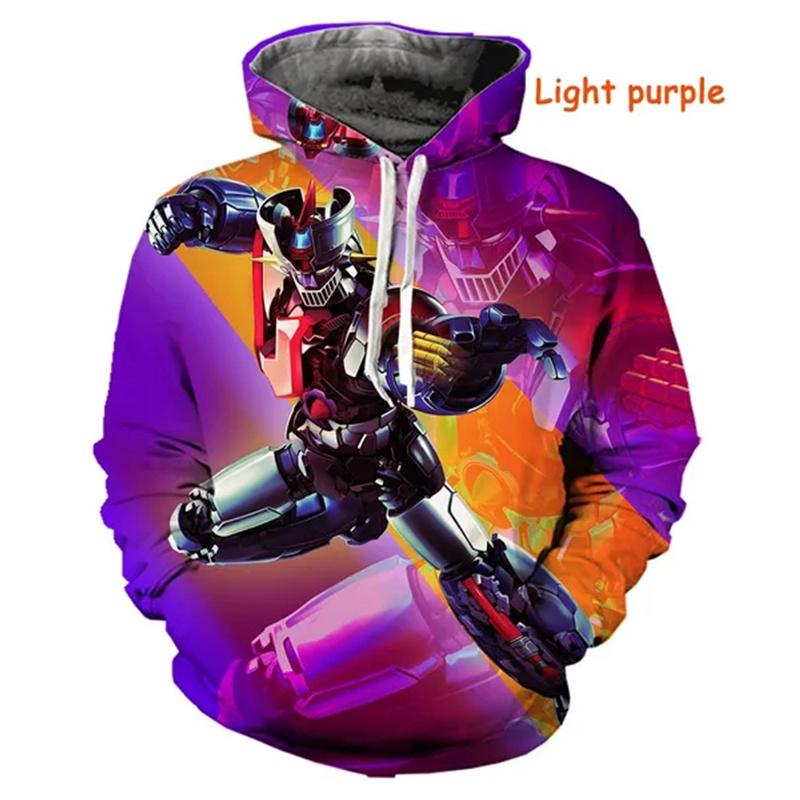 Męskie bluzy z kapturem Mazinger Z Anime Robot 3D Print Mężczyźni Kobiety Moda Bluzy Oversized Hoodie Harajuku Dzieci Swetry Dres