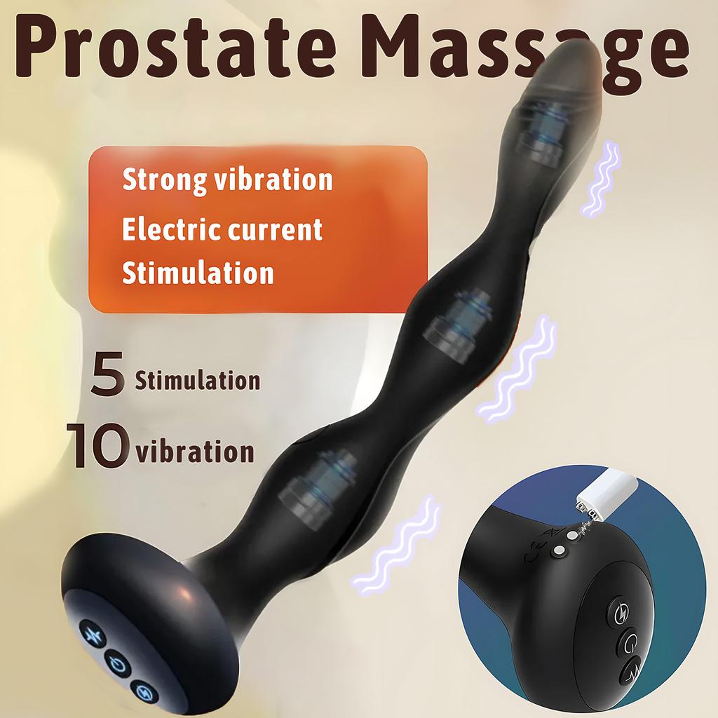 Electric Shock Anal Plug Prostate Massager Intelligent Heating Butt Plug Female Masturbator Anal Bead Erotic Sex Toys for Couple