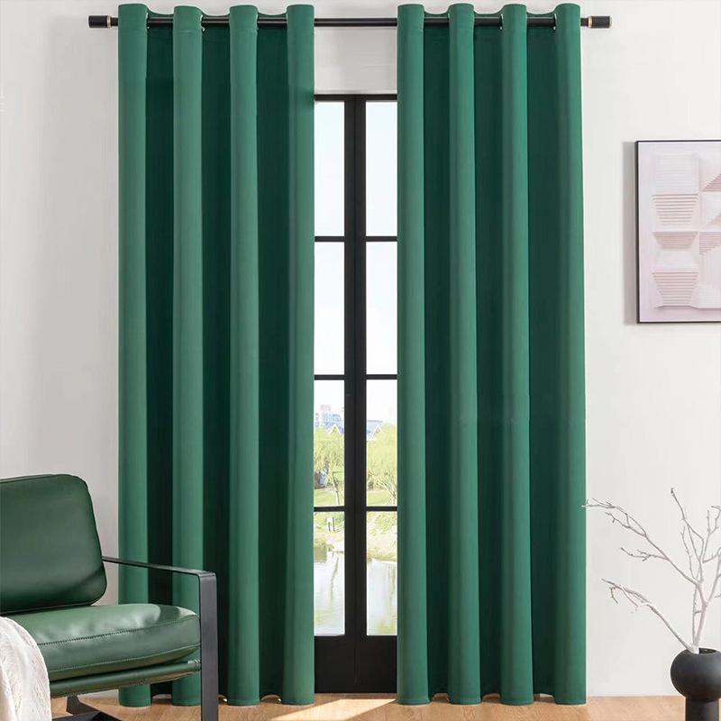 

Шторы Nordic Living Room Bedroom Solid Color High Precision Blackout Curtain Готовый продукт W132*H160 зелёный