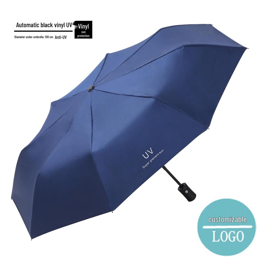 Popular 60-Rib Extra-Large Fully Automatic Black Dual-Use Umbrella for Students & Adults - Custom Logo Option Available