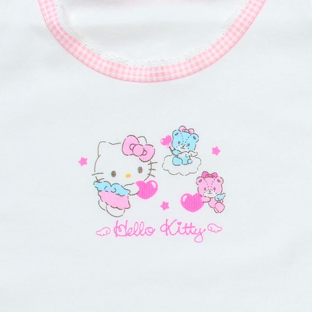 Sett med Hello for aldre 25 måneder og med navnelapp på 147842 [Sanrio] Barneundertøy med korte ermer, 2, Kitty, 90cm, 100% bomull, opp, inni,