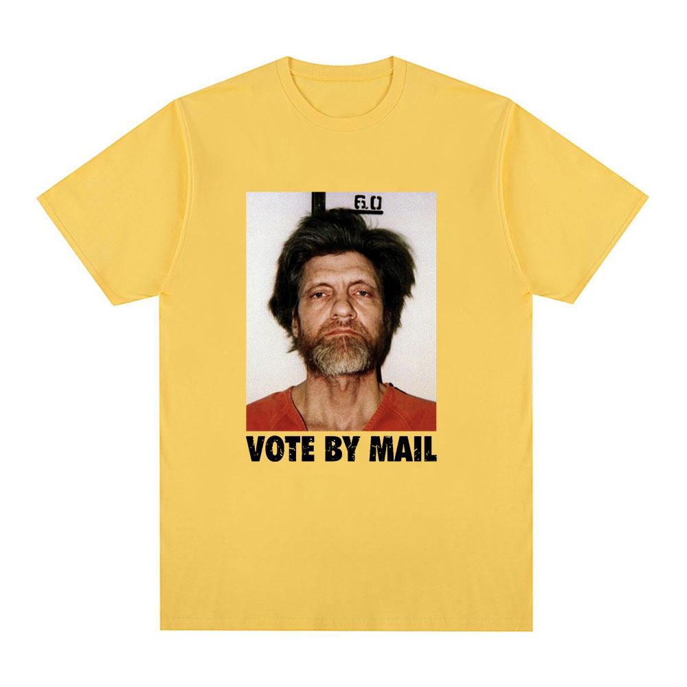 Vote By Mail Ted Kaczynski T Shirt Men Fashion Harajuku Graphic T-shirt Unisex High Quality Casual Vintage Tee Shirt Tops