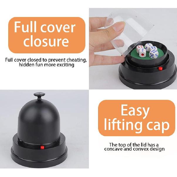 Gikfun Automatic Lucky Dice Roller Cup Set with 5 Dices for Christmas Party Games EK1883