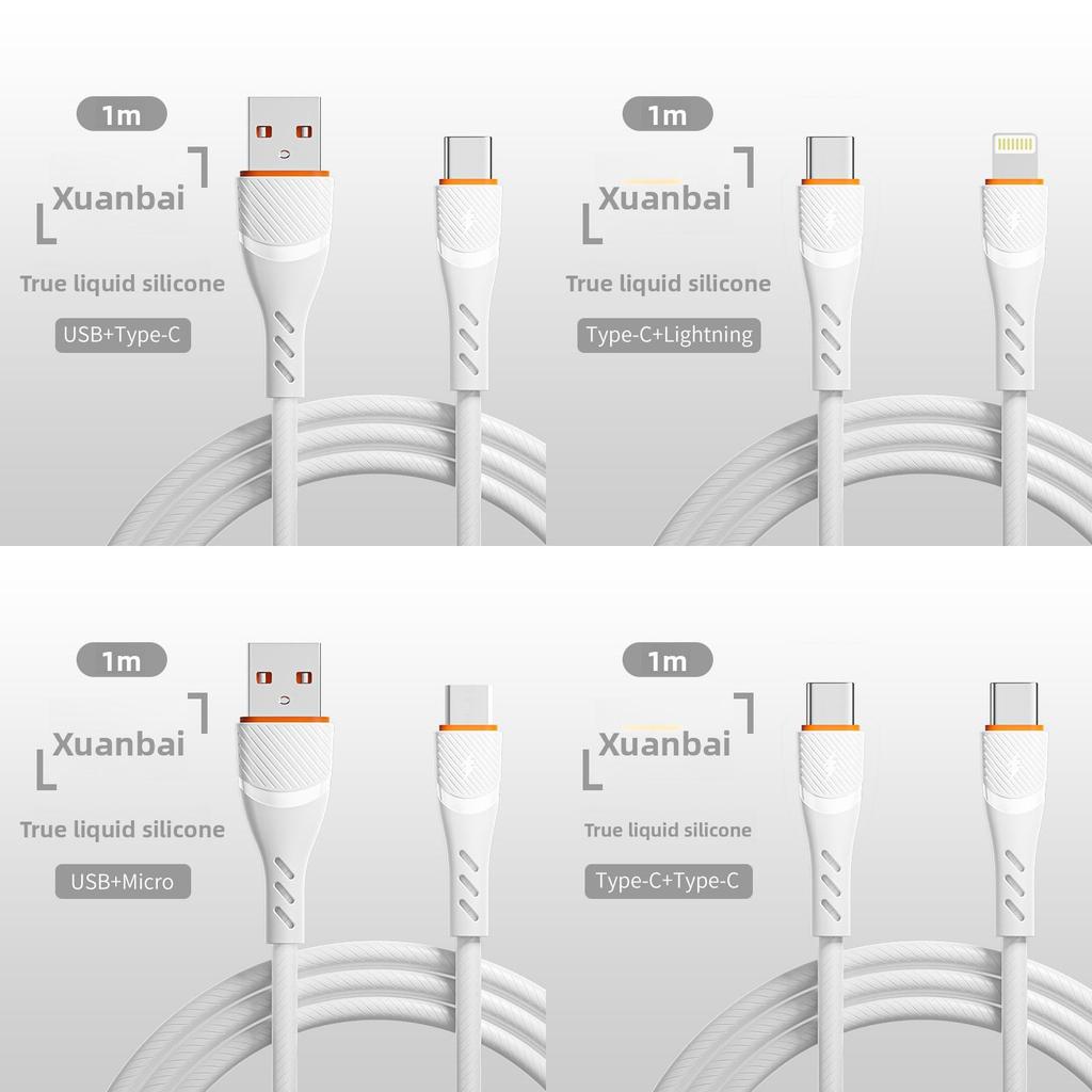 Super Fast Charging Typec Data Cable For Iphone Huawei With Liquid Silicone Material