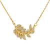 PTTOZAN Gold Plated Leaves Pendant Necklace Women Titanium Steel Necklace Full Zircon Summer Party Jewelry