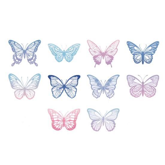 20 Pcs Hollow Carving Butterfly Stickers Decorations 3D Dazzling Mirror Metallic Butterflies Decals for Scrapbooks Junk Journal Supplies