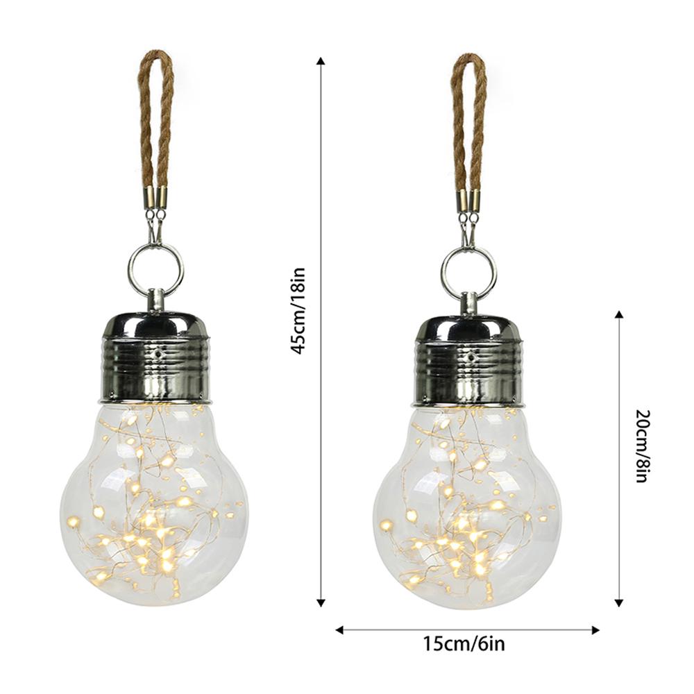 2Pcs/Set Modern Pendant Hanging Candle Holder Lamp Light Vintage LED Battery Powered Bulb Cordless Table Lamp for Home Decor