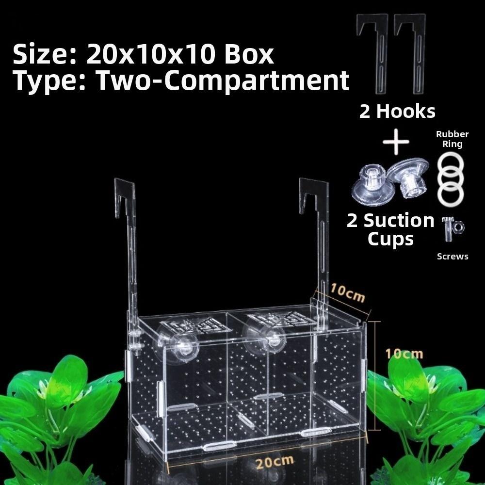 1PC Small Fry Aquarium Isolation Box Spawning Hatching Hatchery Divider Fish Breeding Box with Hook Acrylic Hydroponic Plant Box