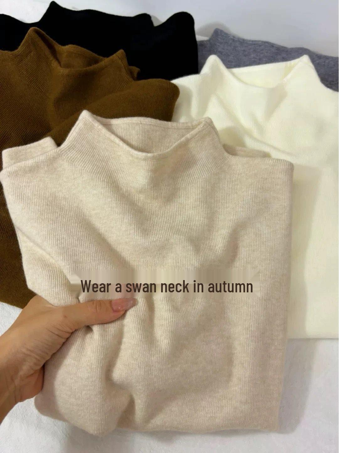 

Autumn 2025 Women s Soft Stand-up Collar Slim Fit Sweater - Half High Collar Knit Top 2XL (130-150 lbs)