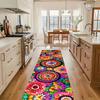 Mexican Style Flower Printed Runner Rug Non Slip Waterproof Kitchen Mat Bohemian Anti Fatigue Floor Carpet For Home Decor