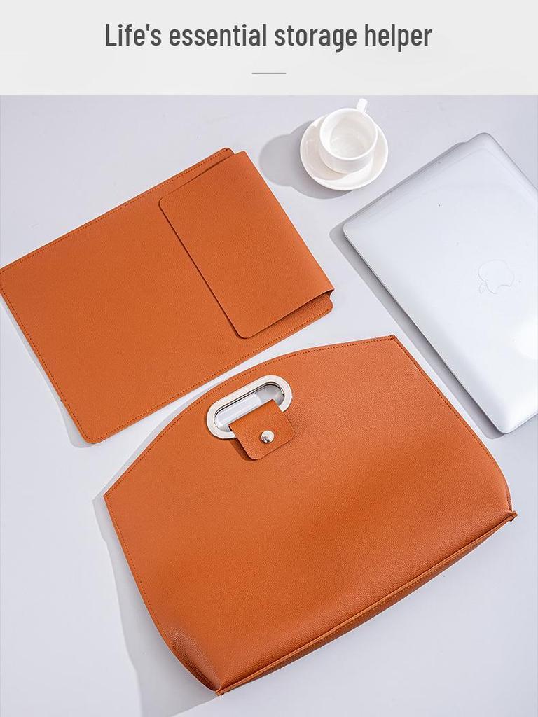Premium Leather Handbag for 16" Tablet/Laptop, Business, Large Capacity, Document/File Storage