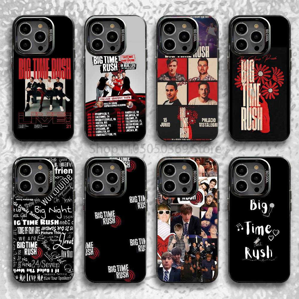 Big T-Time R-Rush BTR Phone Case For iPhone 15,17,11,14,13,16,12,E,Max,Plus,Air,Pro,Mini Black Matte Cover