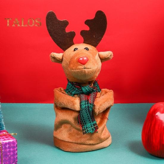 Electric Rotatable Christmas Elk Toy Battery Operated Swinging Singing Dancing Xmas Reindeer Deer Ornament Kids Family Friends Holiday Gift