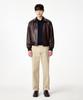 Man On The Boon Two-Way Zipper Leather Jacket_Dark Brown 4715110003