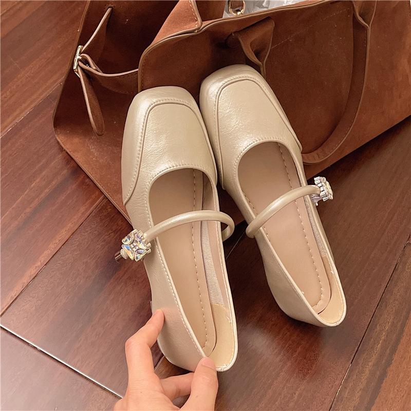 

Осенние туфли Мэри Джейн с низким подъемом, туфли-лодочки, женские туфли, женские туфли 2025 года, новая модель, французский каблук, балетки, поздний вечерний ветер, туфли-лодочки 40 золотой