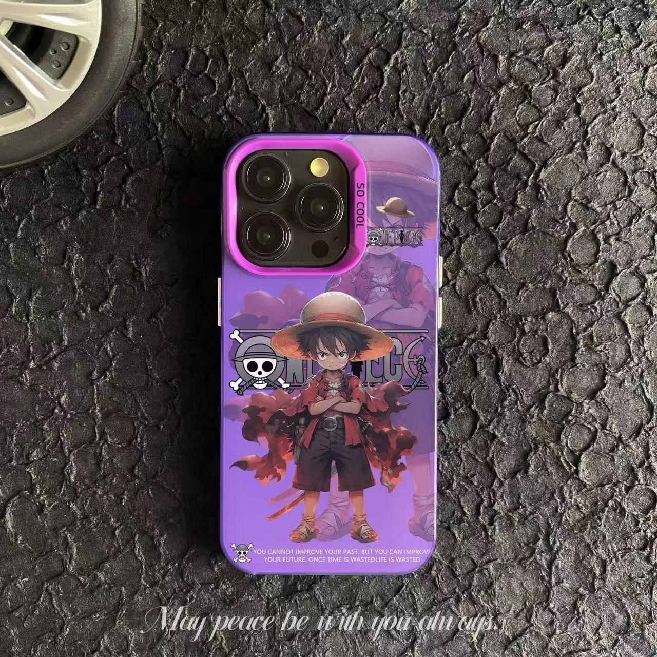 

Compatible Silver IMD Drop-Proof Phone Case for iPhone 12 Pro, 13 Pro Max, 14, and 15 - Luffy Child Design iPhone 11 Pro Max