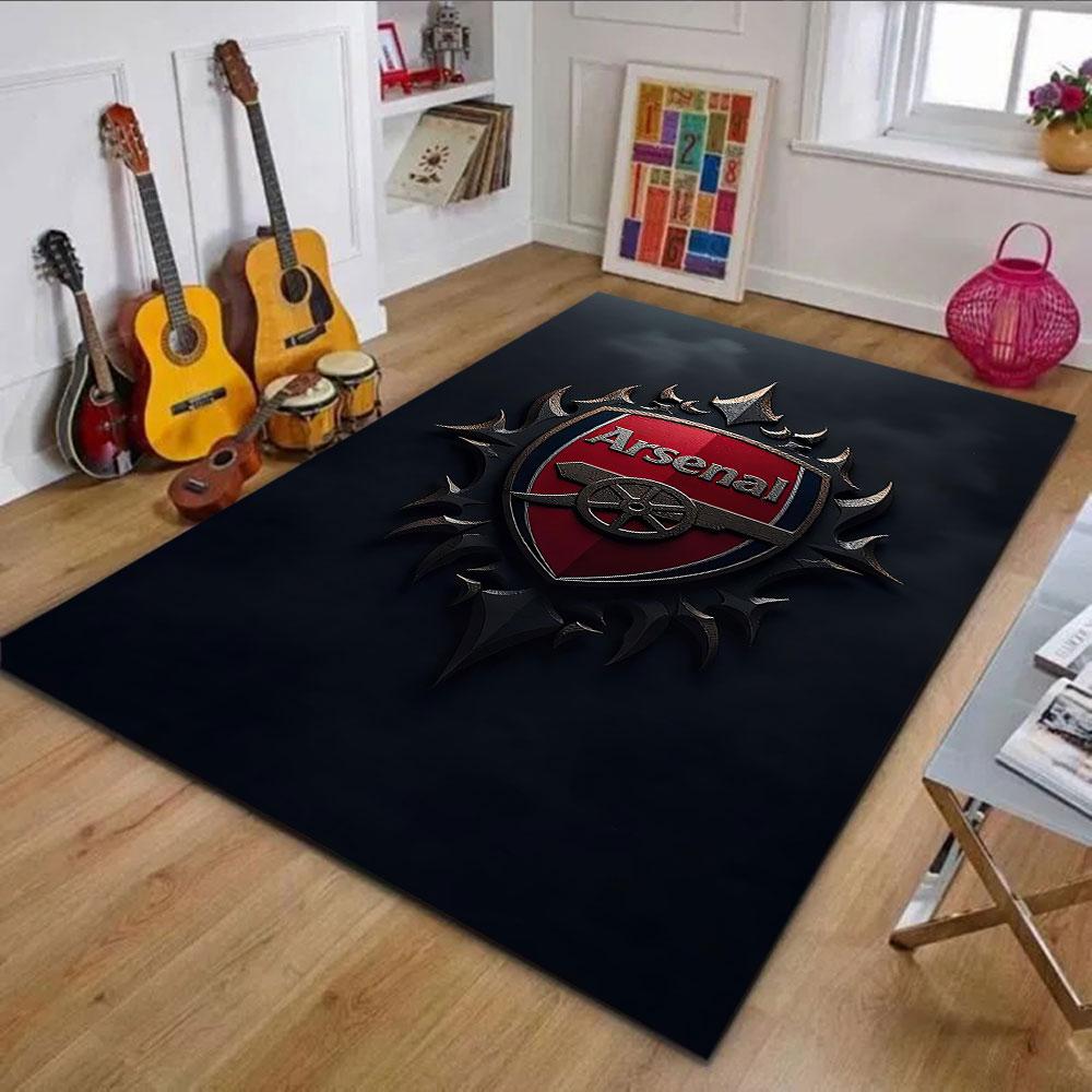 Arsenal Themed Rug Design Patterned Carpet, Non Slip Mat Suitable for Living Room and Bedroom Sofas