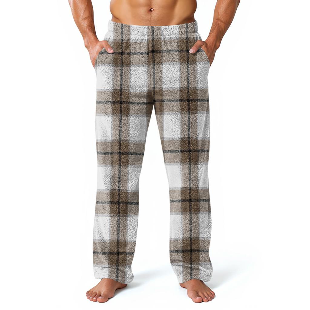 Pantaloni de casă pentru bărbați cu imprimeu pe toată suprafața, pantaloni lungi de pijama pentru dormit