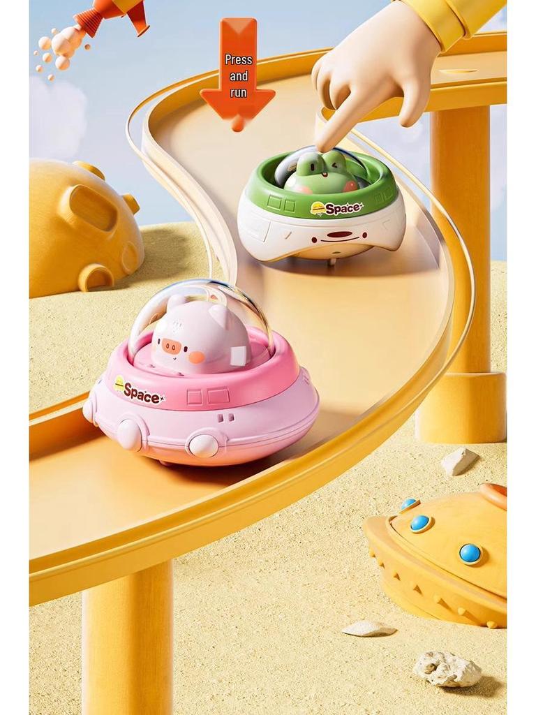 Press and Slide Saucer Car: Educational Crawling Toy for Infants and Toddlers (Ages 1-3) - Perfect Birthday Gift
