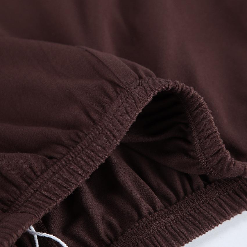 1116 Autumn American Retro Two-piece Set Women's Long Sleeve Waist Lace-up Irregular Top High Waist Casual Pants Set