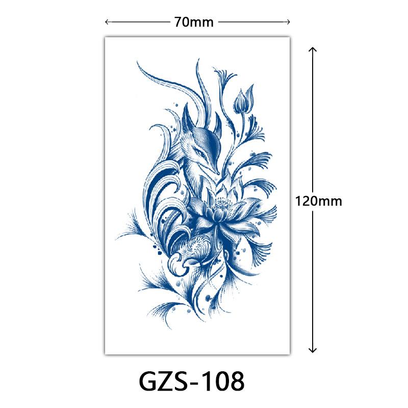 Flower Herbal Semi-Permanent Tattoo Sticker, Small Picture Juice Tattoo Sticker, Sweat-Proof Tattoo