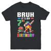 Bruh Its My 7th Birthday Master Builder Dabbing Block Brick Shirt Kid Short Sleeve Tee
