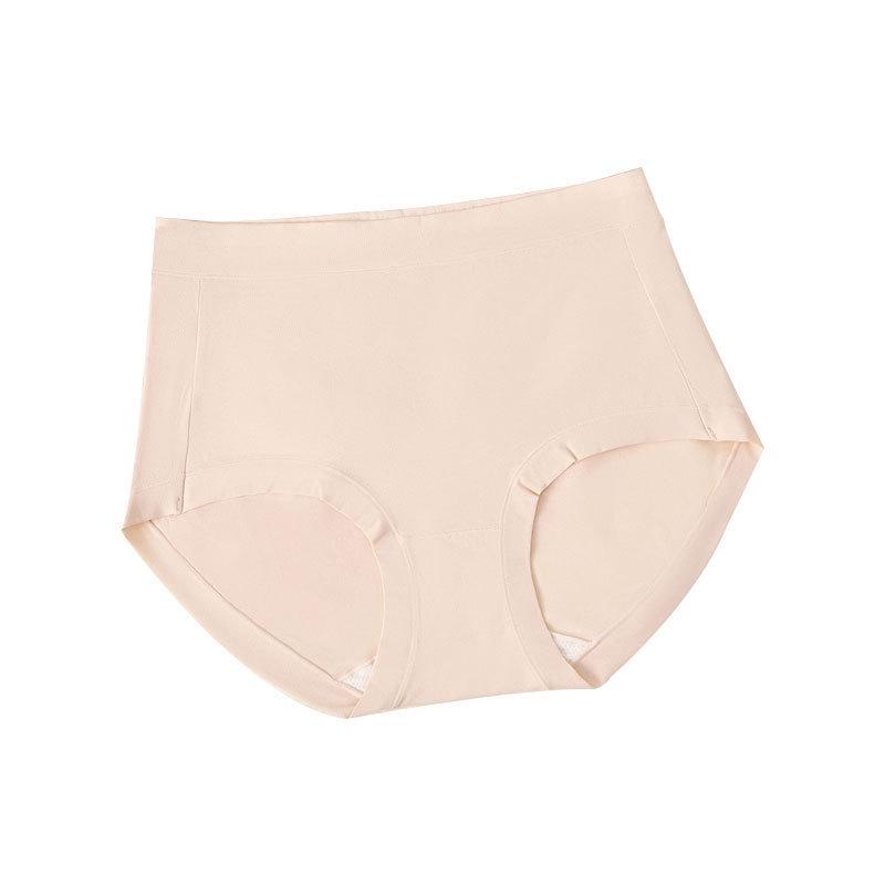Women's High Waist Antibacterial Pure Cotton Triangle Briefs - 80s Long Staple Cotton Tummy Control