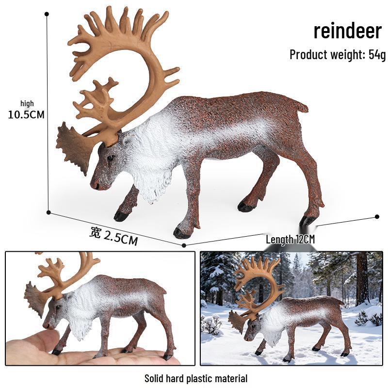 Realistic Animal Models: White Fox, White-tailed Deer, Arctic Fox Children's Gift Toys