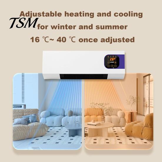 Air Conditioner Wall Mounted Room Heater Temperature Adjustable Timer Wall-mounted Function Digital Display Waterproof with Remote Control Versatile