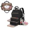 BAFASO Nail Polish Storage Holds 56 Nail Nail Black Backpack, Bottles, Lamp, Tools, 3-Way Carry-on Bag,