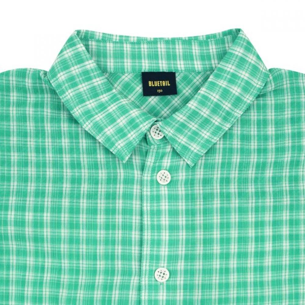 Bluetail Resort Green Check Short Sleeve Shirt Azc4bl01gn
