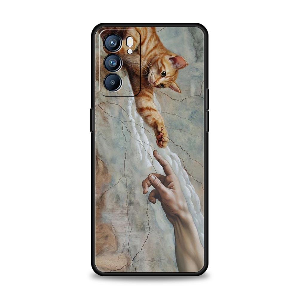 Fashion Ancient Greek Statues Phone Case For Oppo A17 A31 A54 A57 A78 A79 A98 Find X5 X6 Reno 6 7 8 10 11 12 13 F Pro Soft TPU