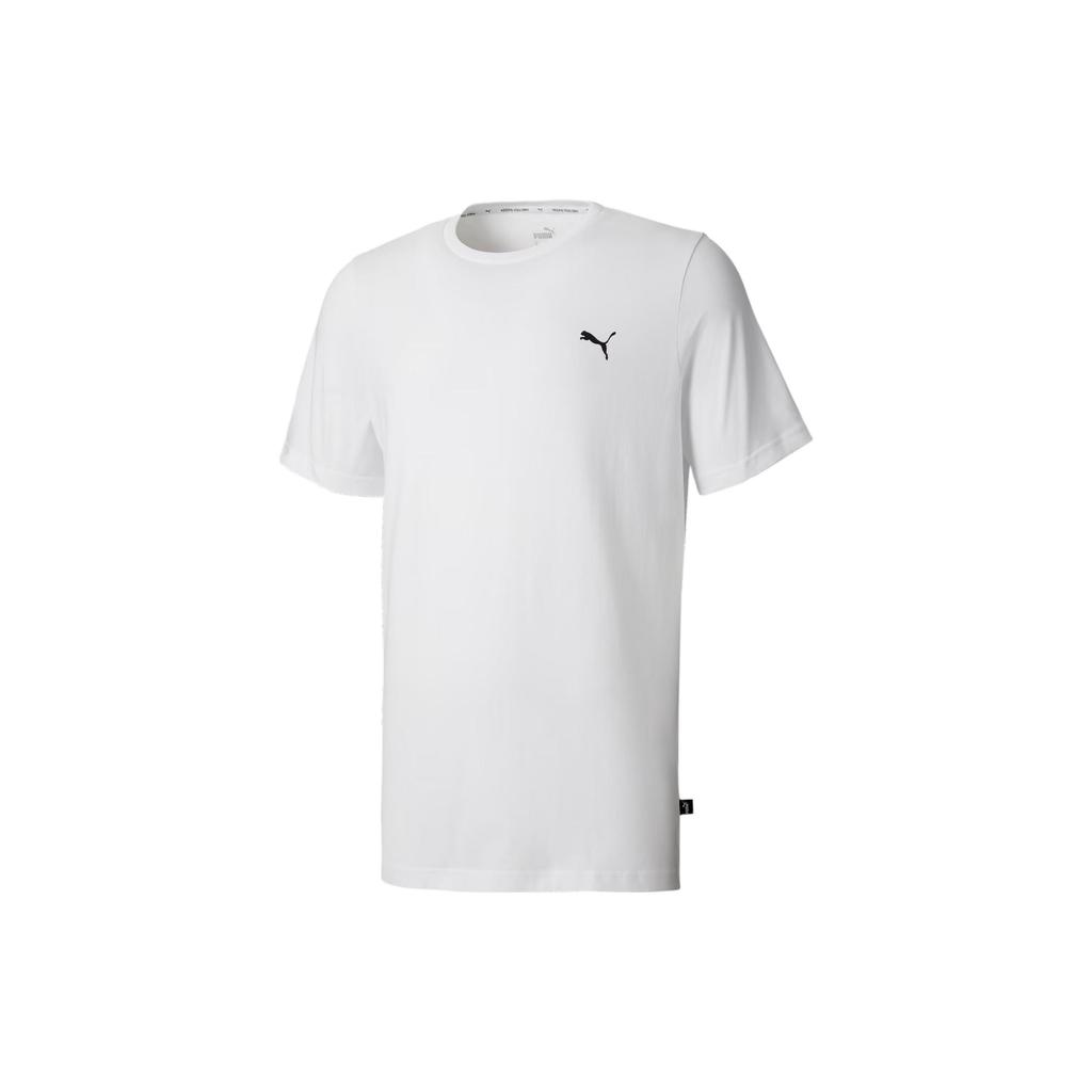 Puma Logo Print Crew Neck Short Sleeve T-Shirt Men tops White 847216-02