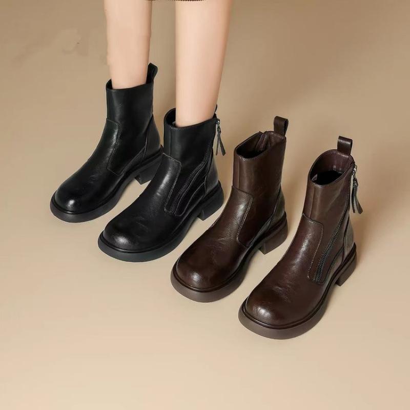 Brown Maillard short boots women's new autumn platform super hot Chelsea boots Martin boots