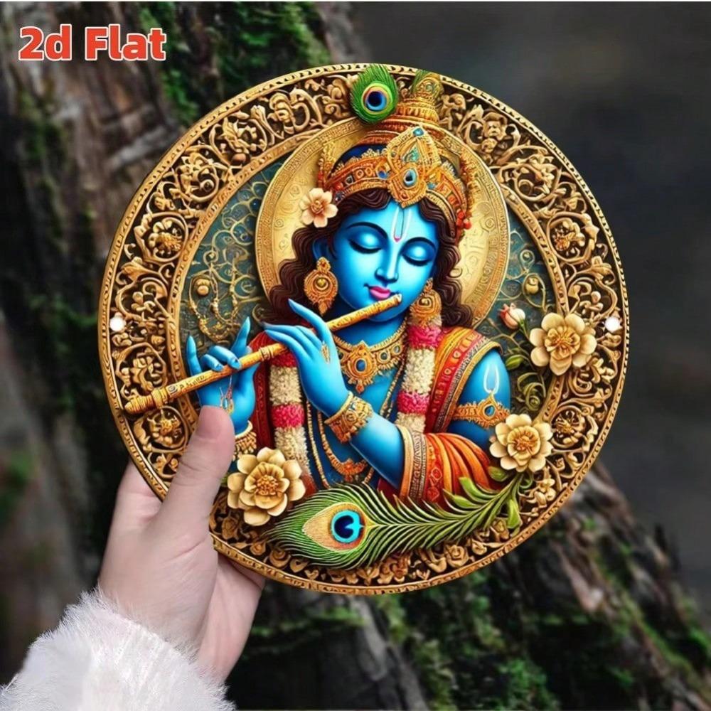 Metal Wall Art Hindu God Decoration Waterproof Floral Design Home Temple Cafe