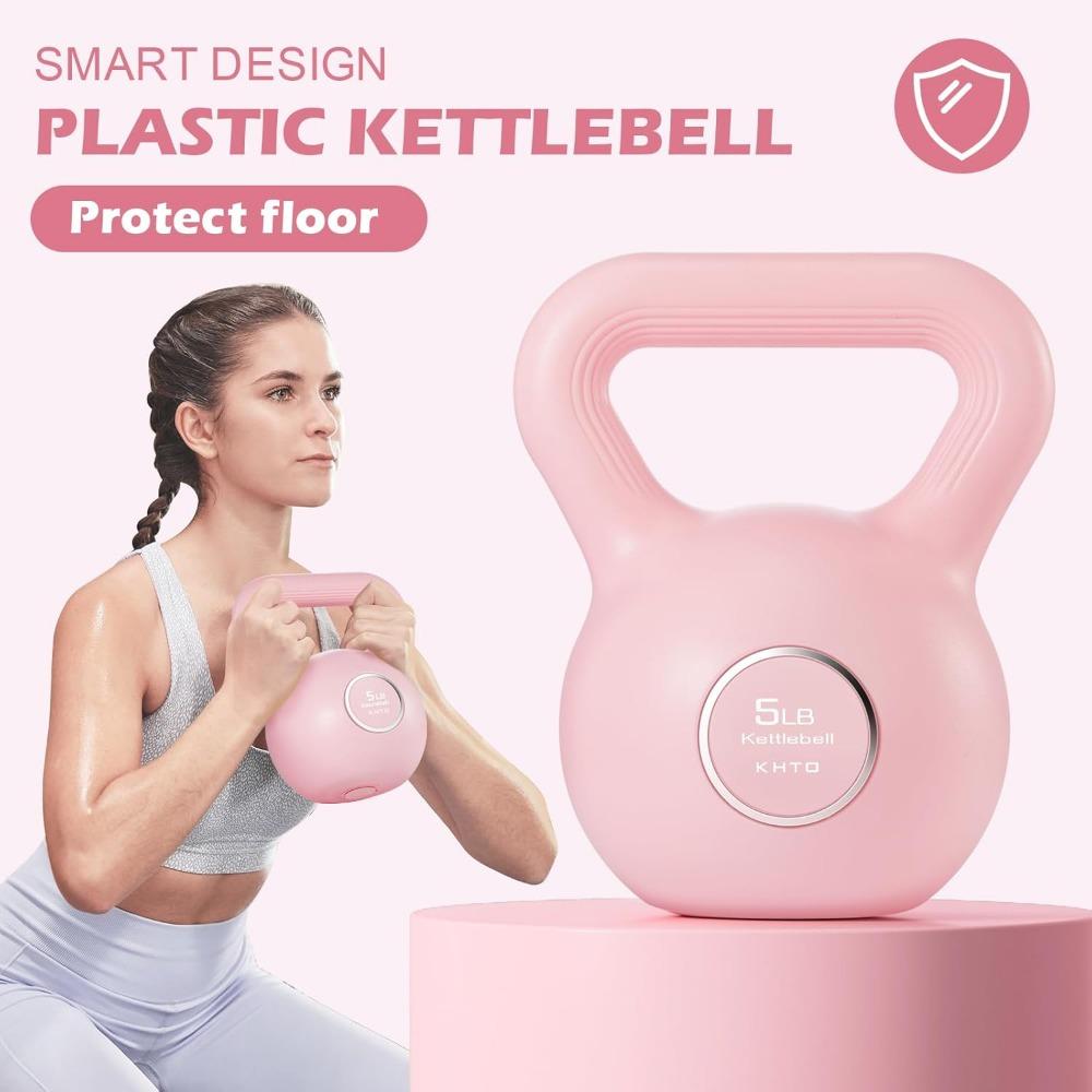 Kettlebells Fitness Exercise-Pink Strength Training Kettlebell Sets,Dumbbell Weights for Home Gym Equipment