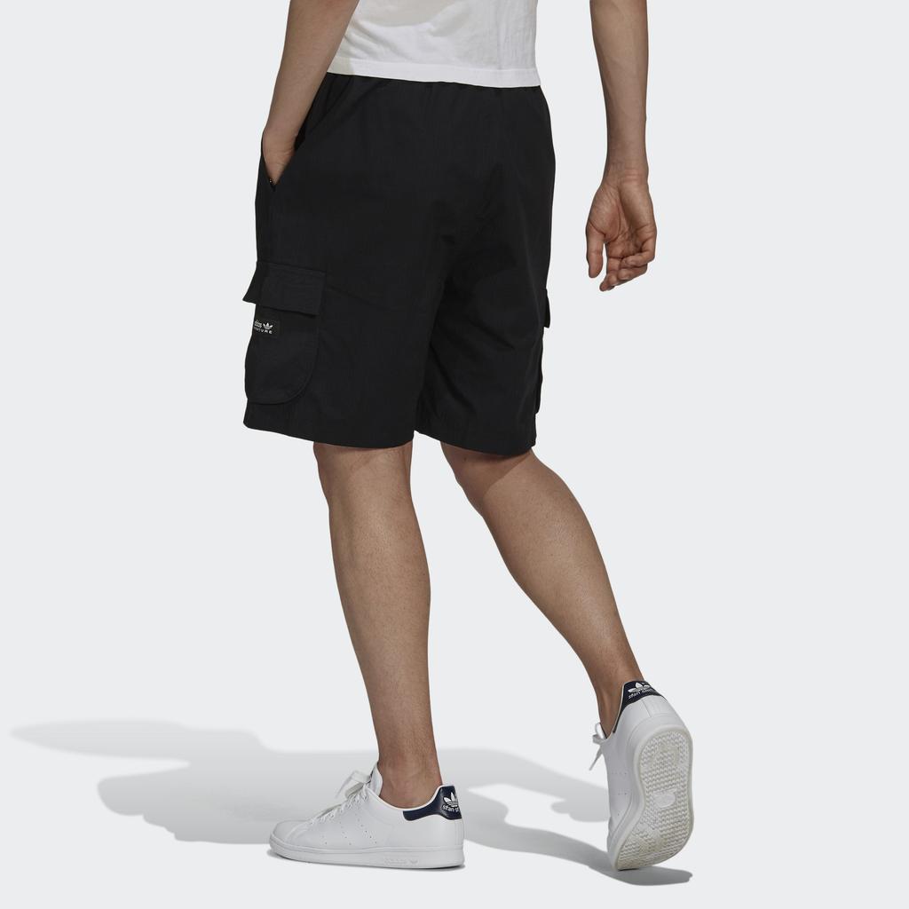 Adidas Originals Trefoil Cargo Shorts With Side Pockets And Drawstring Men Bottoms Black H09109