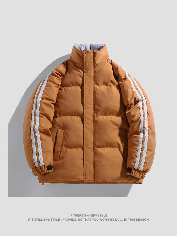 Casual Men's Cotton Jacket Solid Color Loose Winter     Daily Warm